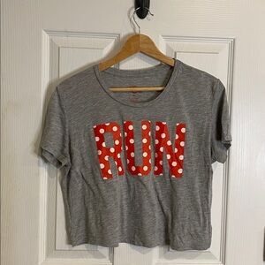 Pep & BB Disney - Gray running crop top Minnie Mouse Pattern - Womens' size M